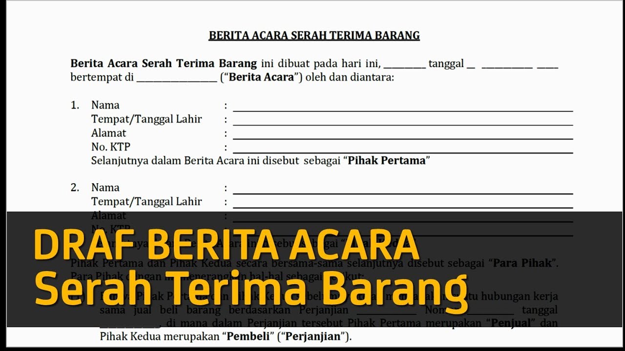 Detail Contoh Buku Serah Terima Barang Nomer 7