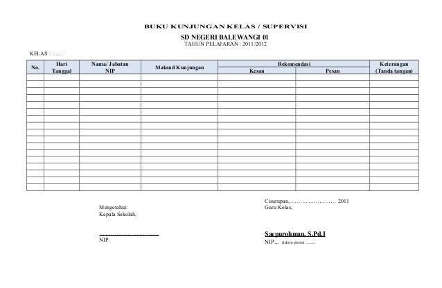 Detail Contoh Buku Supervisi Guru Nomer 8