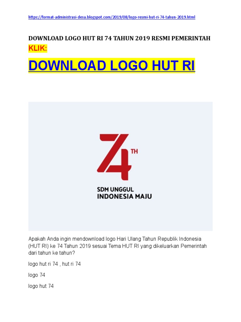 Detail Download Logo Hut Ri 73 Di Setneggoid Nomer 34