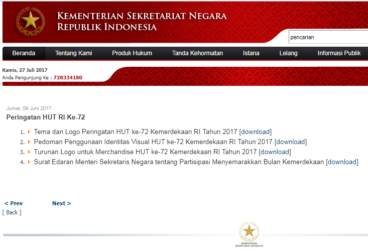 Detail Download Logo Hut Ri Ke 72 Kementerian Sekretaris Negara Nomer 50