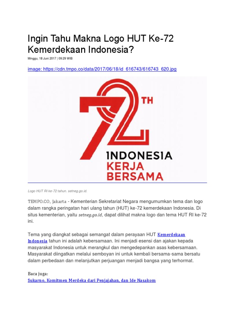 Detail Download Logo Indonesia 72 Kerja Bersama Nomer 24