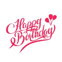 Detail Handgezeichnete Kalligraphie Happy Birthday Schriftzug Nomer 15