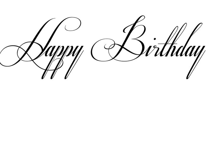 Detail Handgezeichnete Kalligraphie Happy Birthday Schriftzug Nomer 17