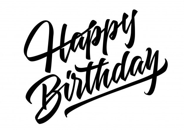 Detail Handgezeichnete Kalligraphie Happy Birthday Schriftzug Nomer 2