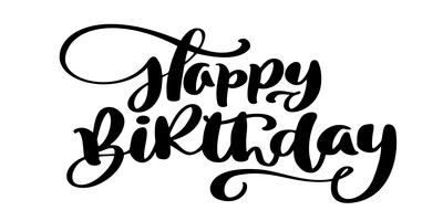 Detail Handgezeichnete Kalligraphie Happy Birthday Schriftzug Nomer 21