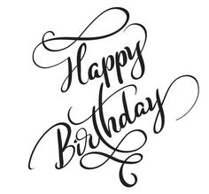 Detail Handgezeichnete Kalligraphie Happy Birthday Schriftzug Nomer 4