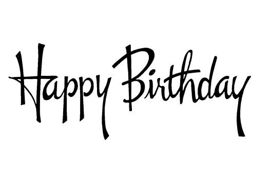 Detail Handgezeichnete Kalligraphie Happy Birthday Schriftzug Nomer 9