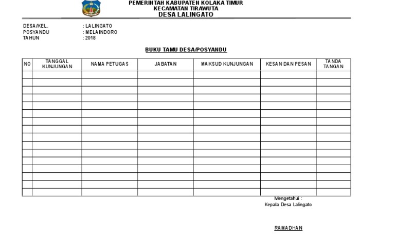 Detail Contoh Buku Tamu Kantor Nomer 18