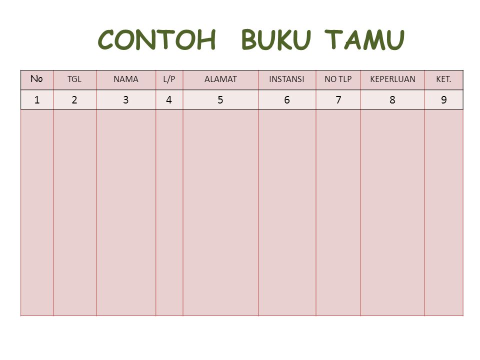 Detail Contoh Buku Tamu Kantor Nomer 26