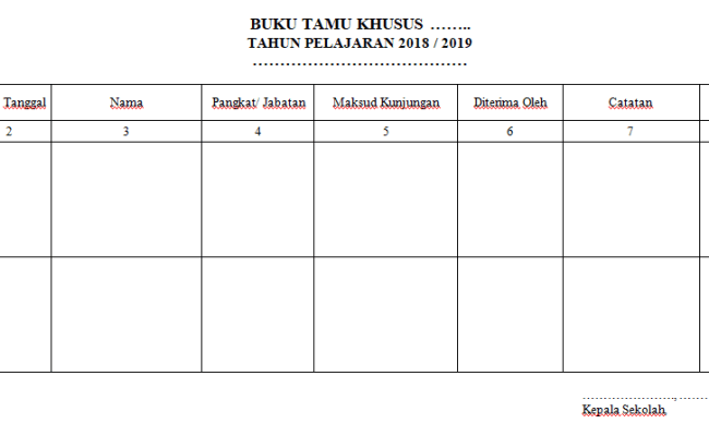 Detail Contoh Buku Tamu Sekolah Nomer 22