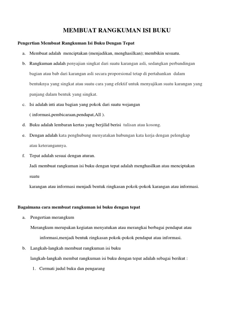 Detail Contoh Cara Merangkum Nomer 2