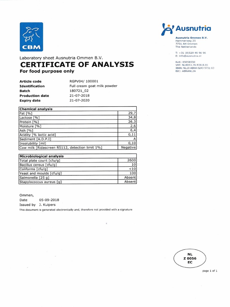 Detail Contoh Certificate Of Analysis Nomer 26