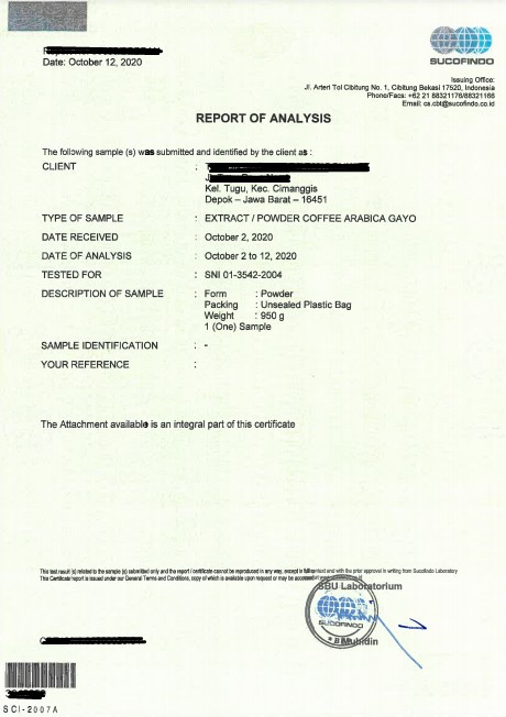 Detail Contoh Certificate Of Analysis Nomer 34