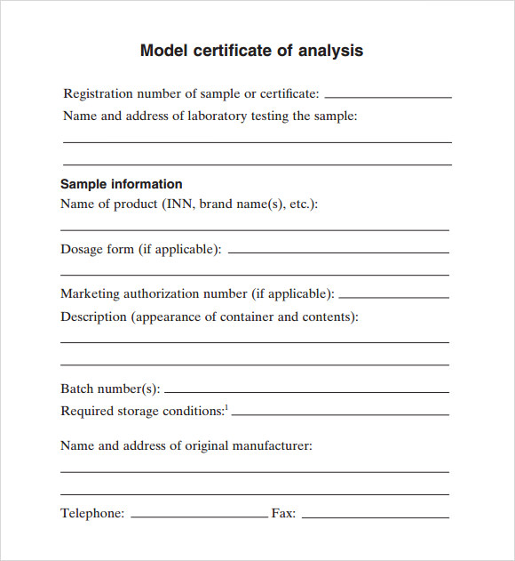 Detail Contoh Certificate Of Analysis Nomer 38