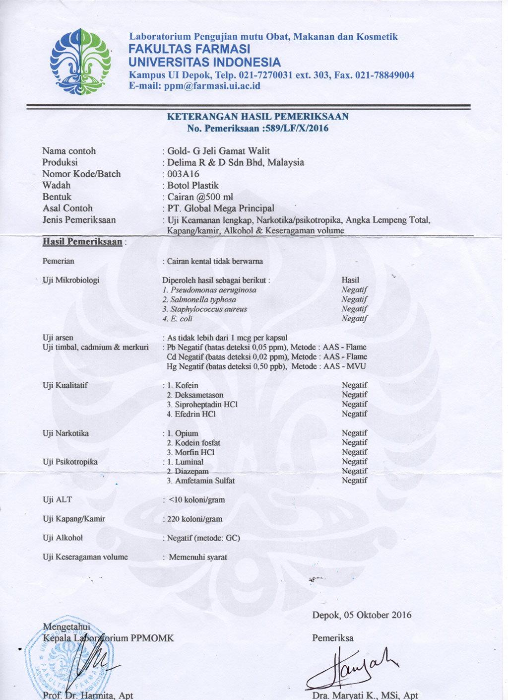 Detail Contoh Certificate Of Analysis Nomer 47