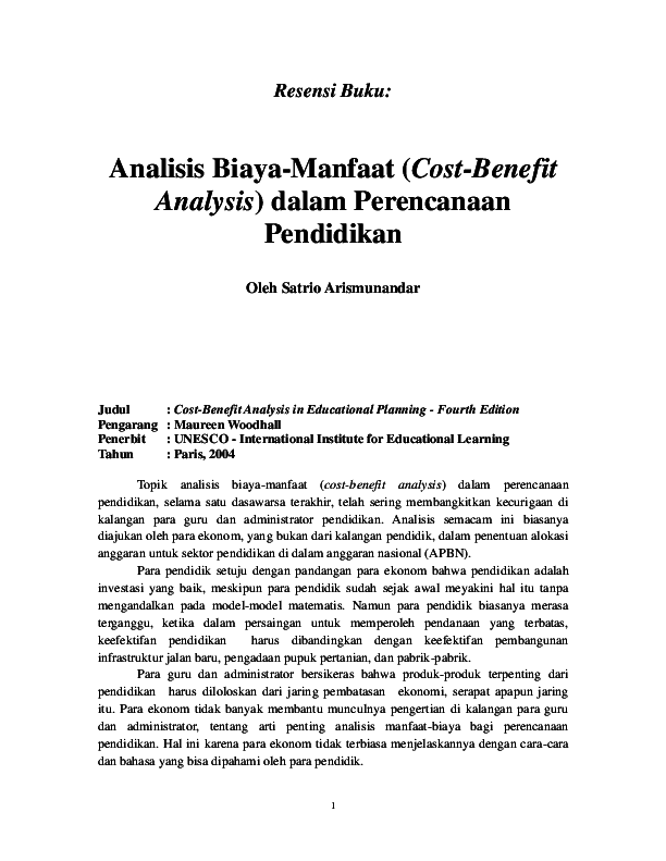Detail Contoh Cost Benefit Analysis Nomer 19