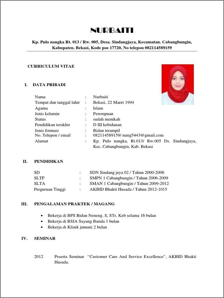 Detail Contoh Cv Akuntansi Nomer 10