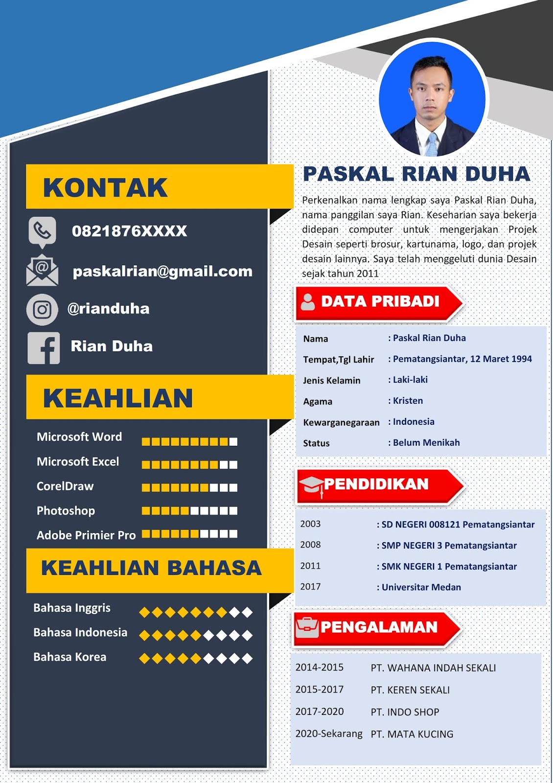 Detail Contoh Cv Bahasa Indonesia Menarik Nomer 45