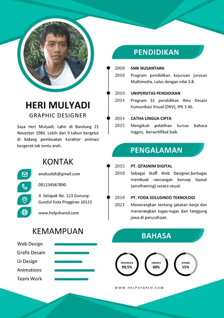 Detail Contoh Cv Desain Grafis Bahasa Indonesia Nomer 40