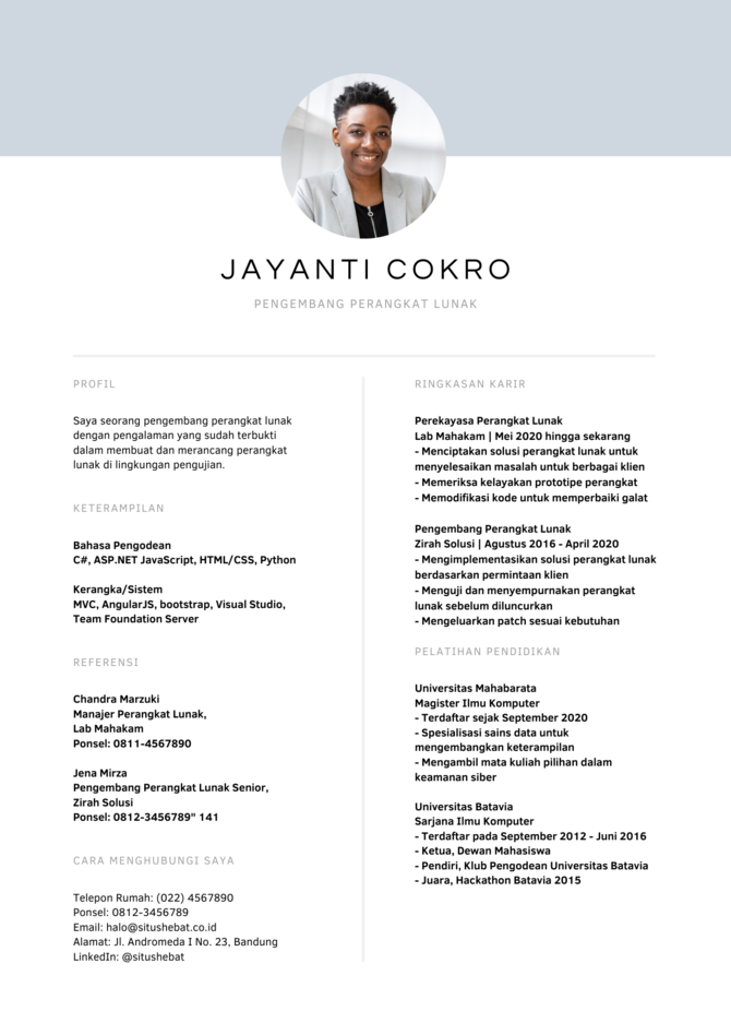 Detail Contoh Cv Kreatif Bahasa Indonesia Nomer 3