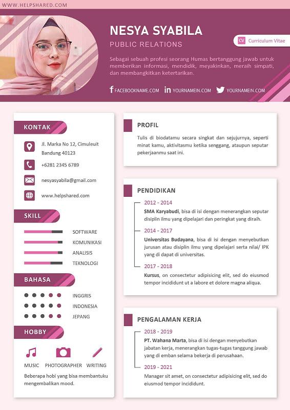 Detail Contoh Cv Kreatif Bahasa Indonesia Nomer 32