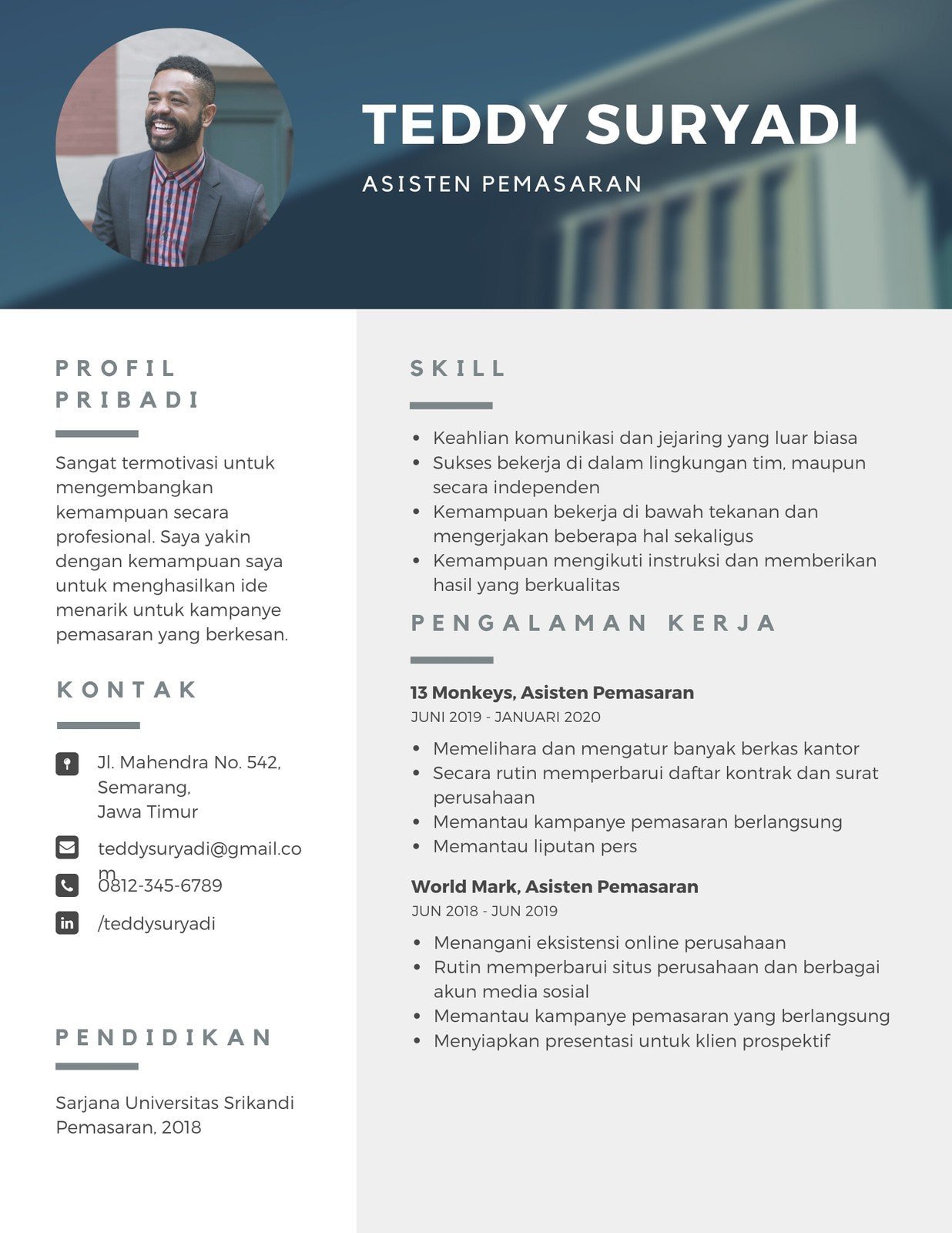 Detail Contoh Cv Kreatif Bahasa Indonesia Nomer 38