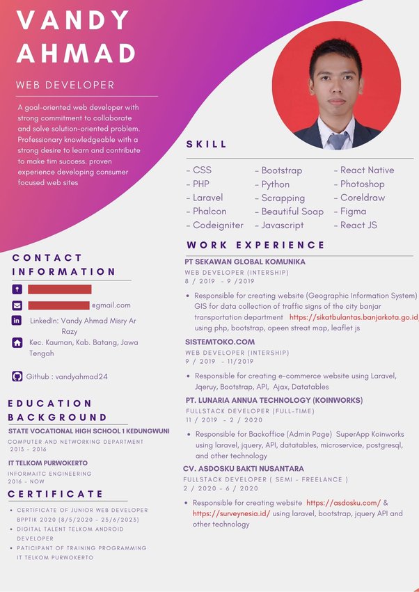 Detail Contoh Cv Untuk Magang Mahasiswa Nomer 24