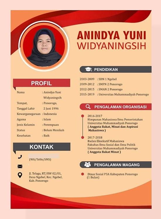 Detail Contoh Cv Untuk Mahasiswa Nomer 23