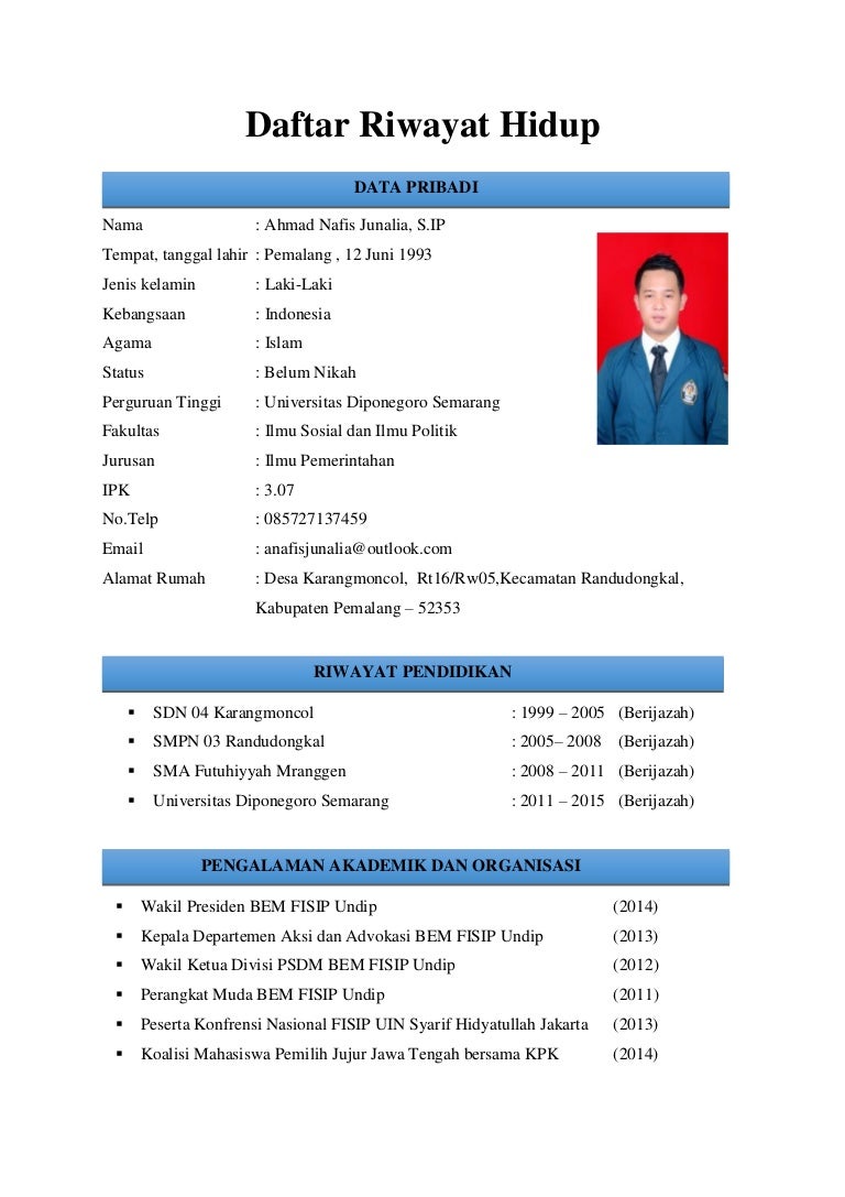 Detail Contoh Cv Untuk Mahasiswa Nomer 27