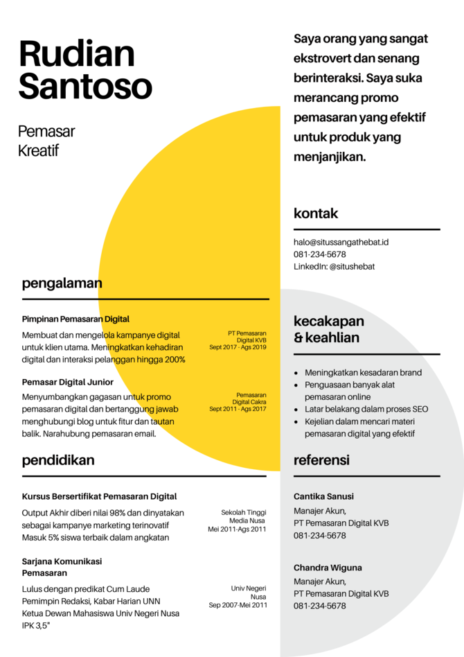 Detail Contoh Cv Untuk Mahasiswa Nomer 38