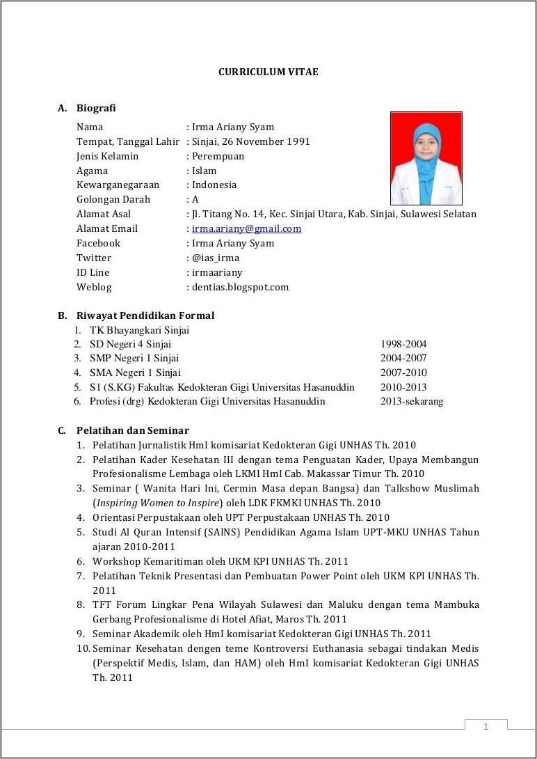 Detail Contoh Cv Untuk Melamar Kerja Nomer 29