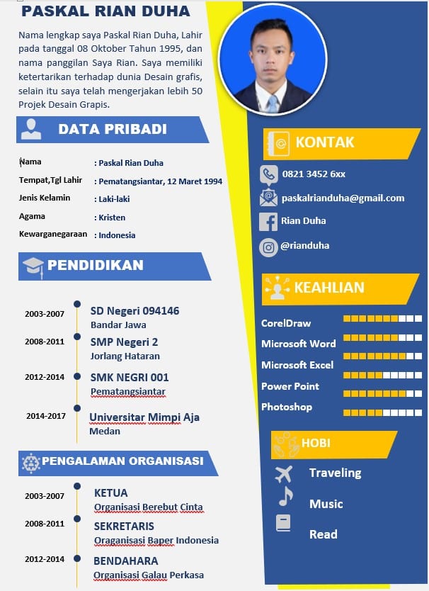 Detail Contoh Cv Untuk Melamar Kerja Nomer 4