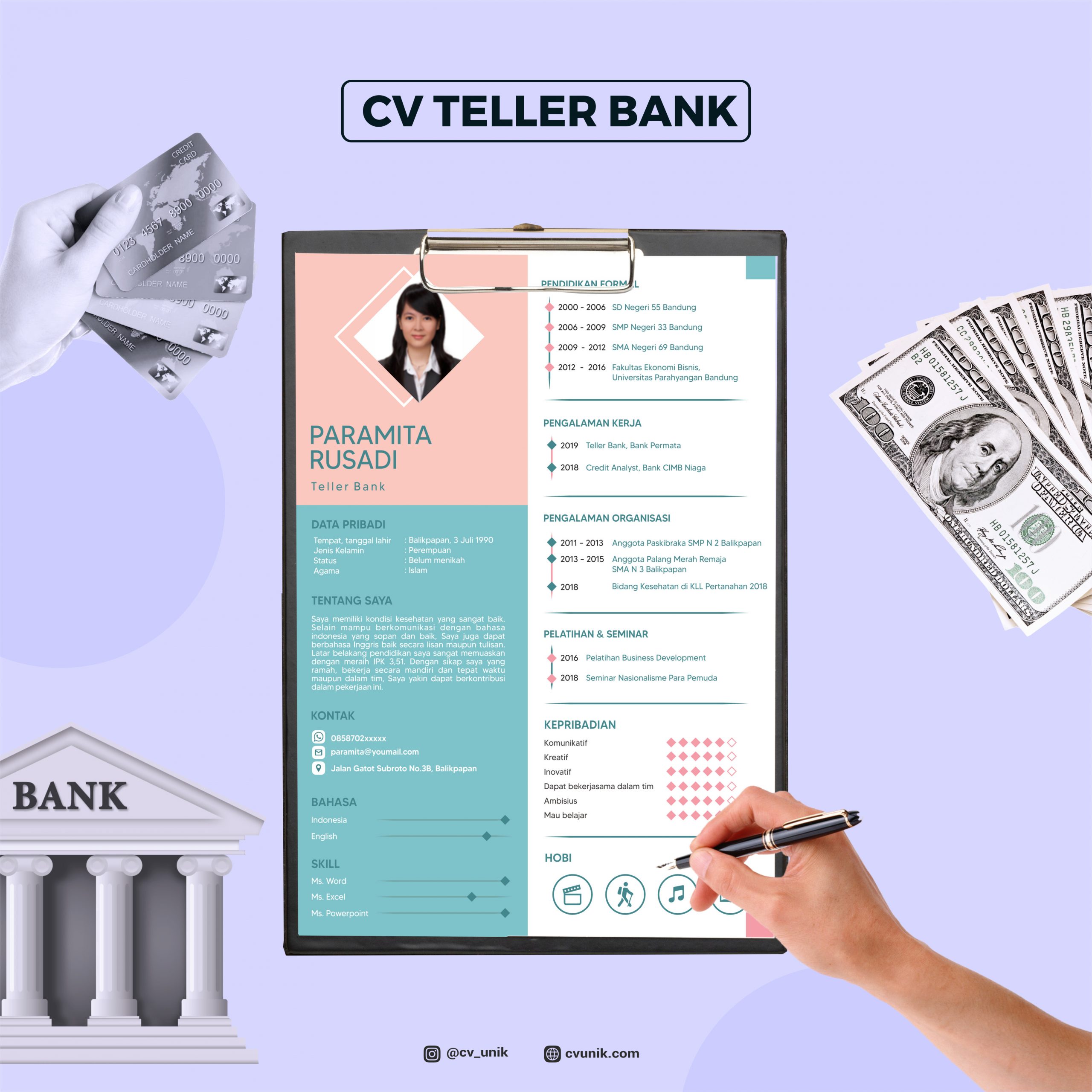 Detail Contoh Cv Untuk Melamar Kerja Di Bank Nomer 33