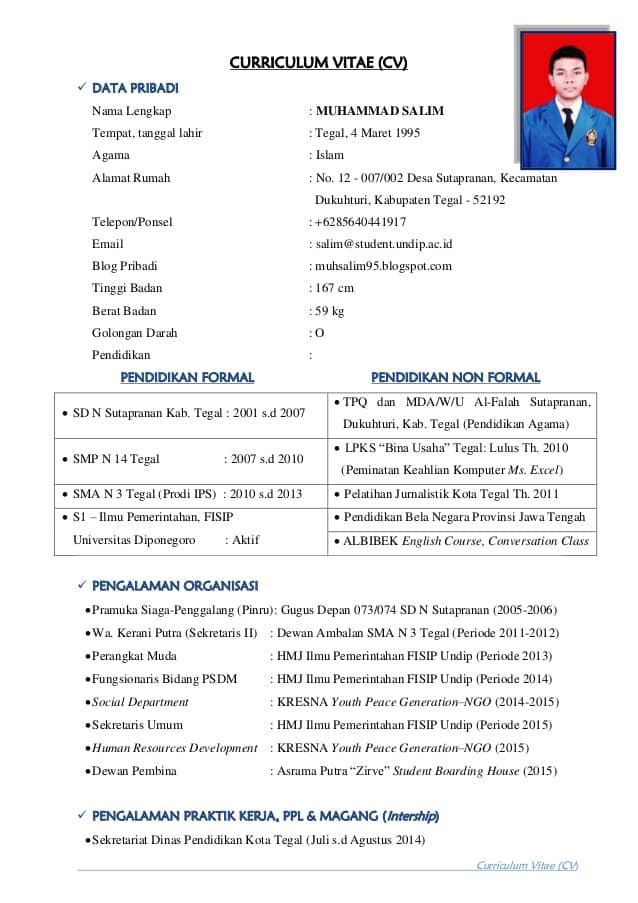 Detail Contoh Cv Untuk Organisasi Nomer 10