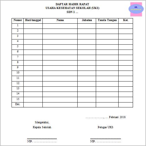 Detail Contoh Daftar Hadir Rapat Dinas Nomer 32