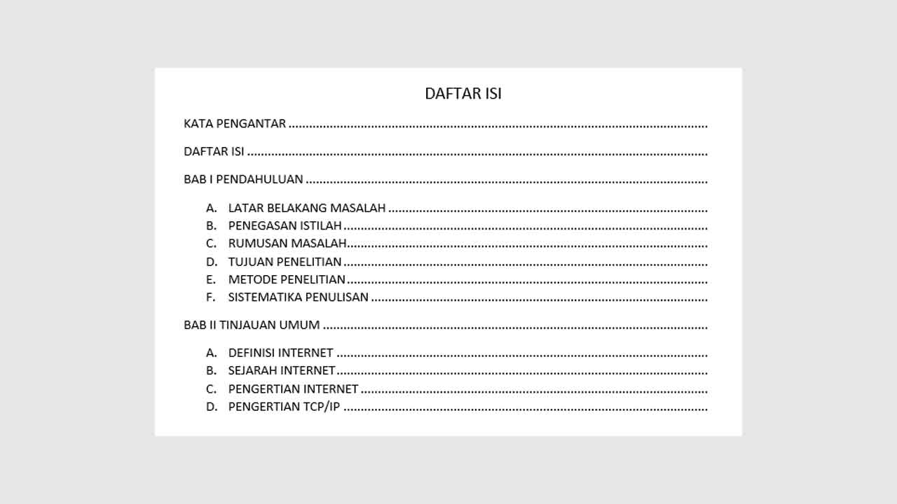 Detail Contoh Daftar Isi Buku Nomer 5