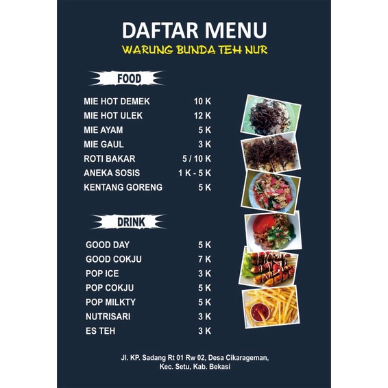 Detail Contoh Daftar Menu Makanan Dan Minuman Beserta Harganya Nomer 14