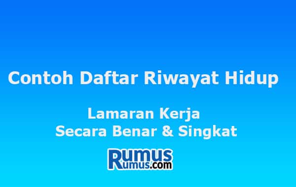 Detail Contoh Daftar Riwayat Hidup Untuk Melamar Kerja Nomer 43