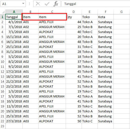 Detail Contoh Data Excel Nomer 7