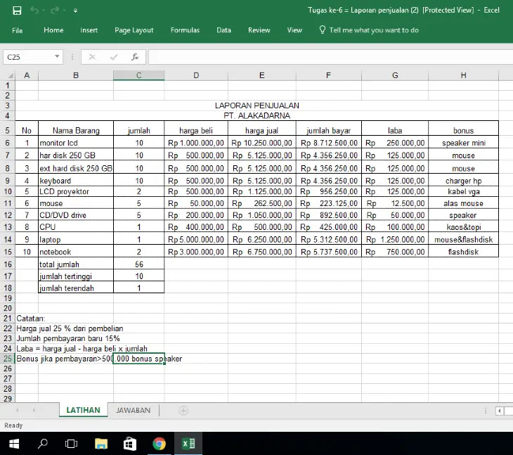 Detail Contoh Data Excel Penjualan Nomer 8