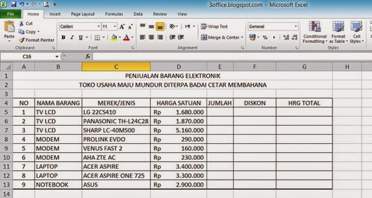 Detail Contoh Data Excel Penjualan Nomer 11