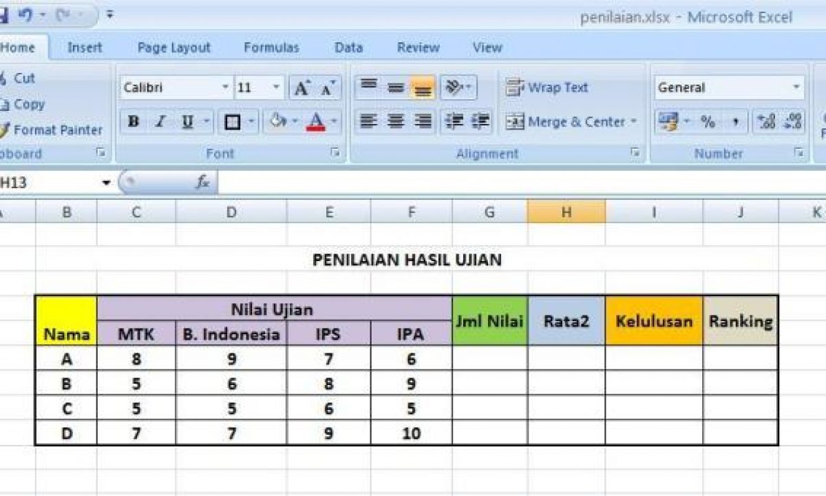 Detail Contoh Data Excel Untuk Latihan Nomer 24