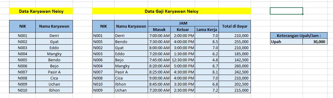 Detail Contoh Data Karyawan Perusahaan Excel Nomer 13