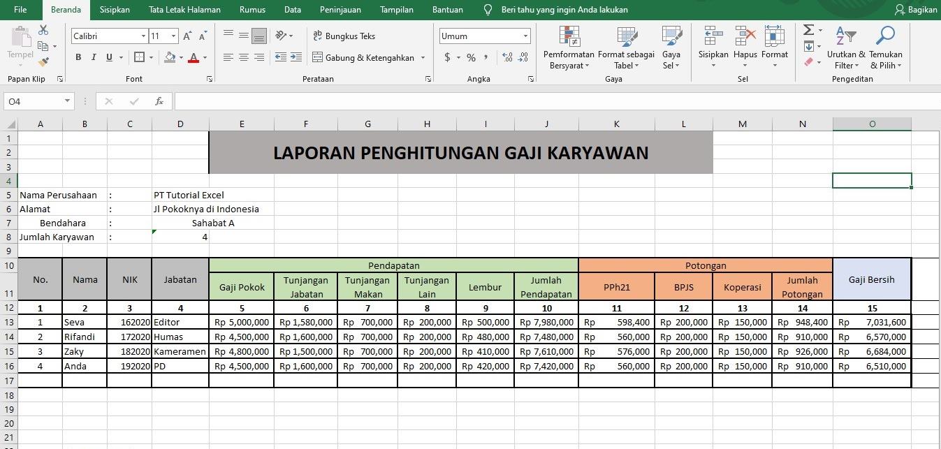 Detail Contoh Data Karyawan Perusahaan Excel Nomer 20