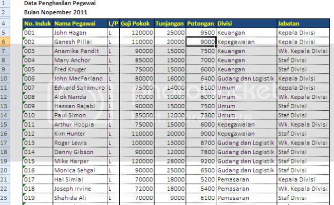 Detail Contoh Data Karyawan Perusahaan Excel Nomer 32