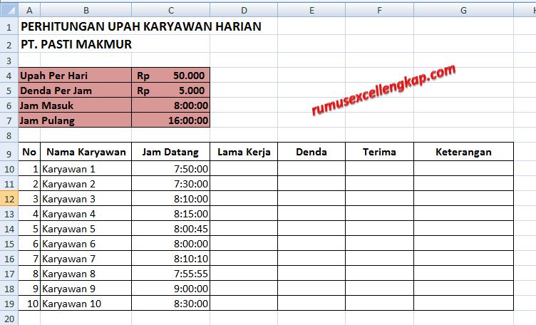 Detail Contoh Data Karyawan Perusahaan Excel Nomer 42