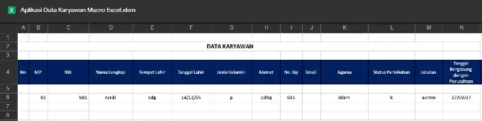 Detail Contoh Data Karyawan Perusahaan Excel Nomer 43