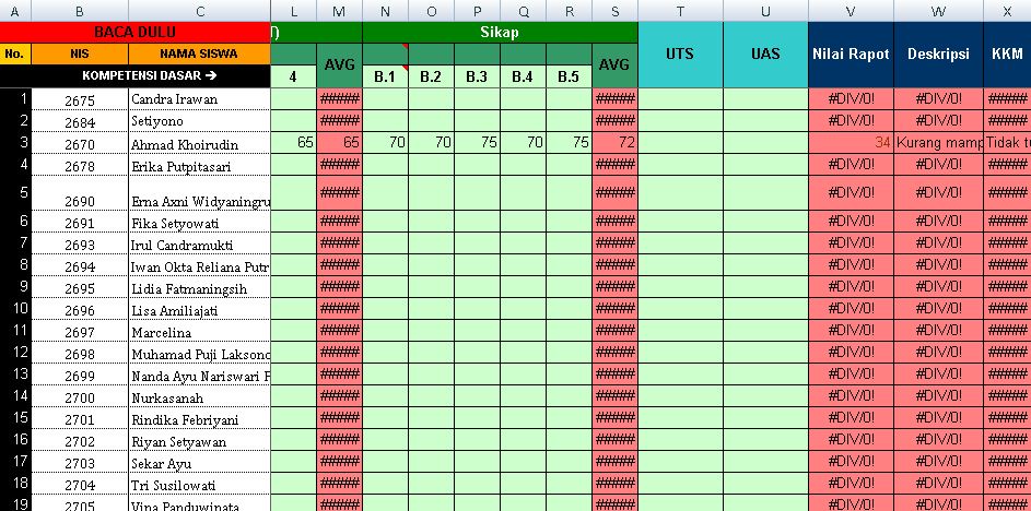 Detail Contoh Data Nilai Siswa Excel Nomer 12