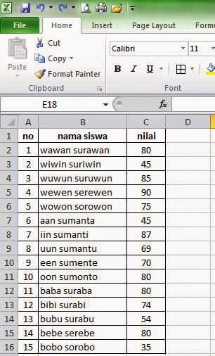 Detail Contoh Data Nilai Siswa Excel Nomer 15