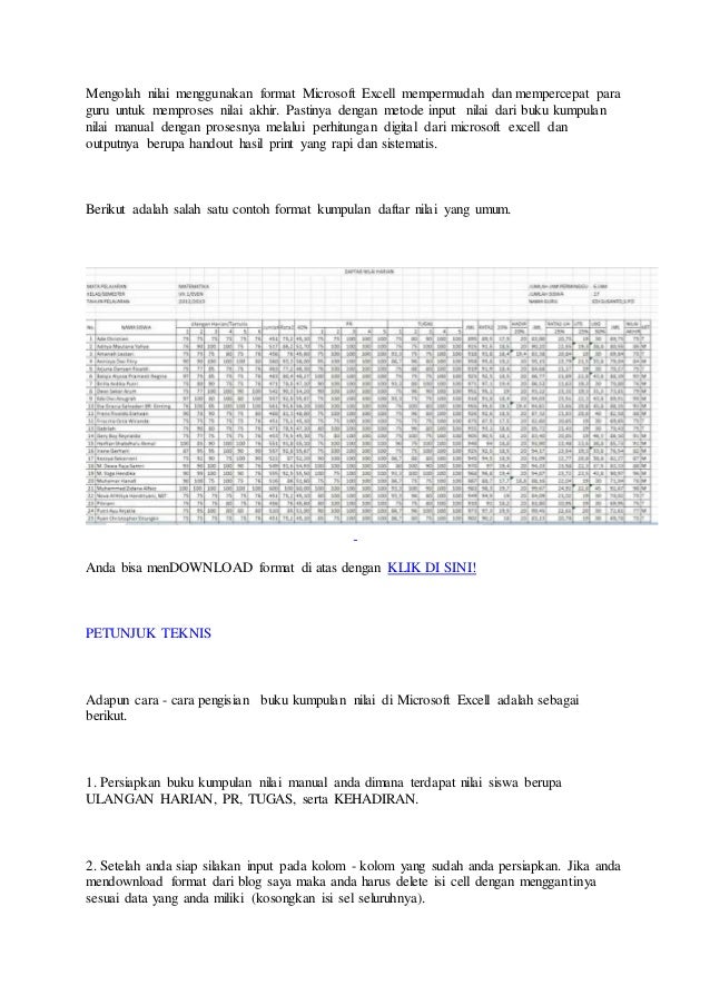 Detail Contoh Data Nilai Siswa Excel Nomer 44